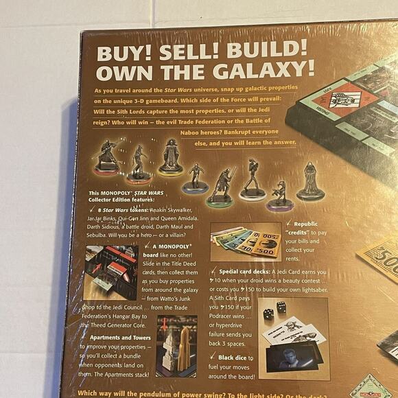 Vintage Star Wars Episode 1 Monopoly Collectors Edition Board Game 1999 Unopened - Picture 4 of 10